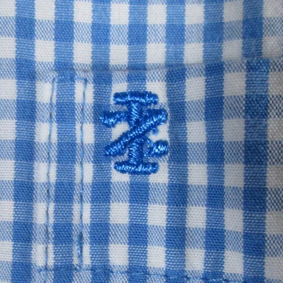 IZOD Mens Blue & White Plaid Long Sleeve Dress Shirt Size L Pre-Worn Goo… - Picture 3 of 7